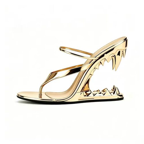 Newest design luxury shoes for women peculiar tiger teeth