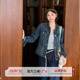 橘子树在哪儿复古正肩软牛仔外套春秋女款 夹克上衣 设计感百搭短款