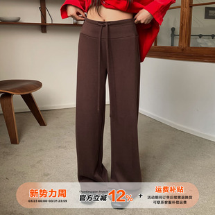 百搭显瘦裤 弹力垂感直筒窄版 子 女秋季 橘子树在哪儿复古高腰休闲裤