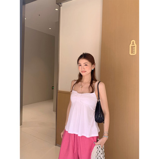 橘子树在哪儿韩系扭结吊带背心女夏bm风美背辣妹显瘦气质无袖上衣