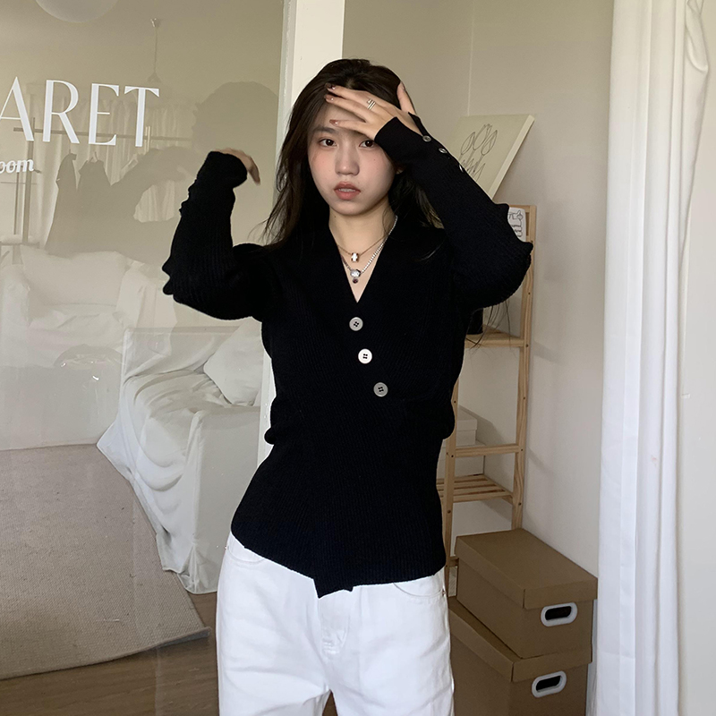 橘子树在哪儿纯欲不规则针织衫