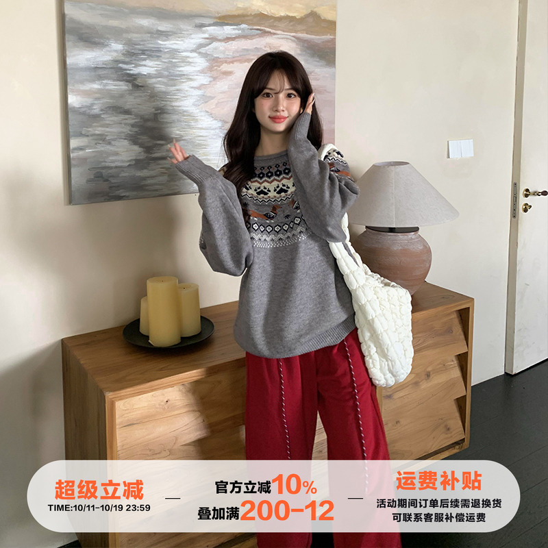 橘子树在哪儿费尔岛圣诞圆领毛衣