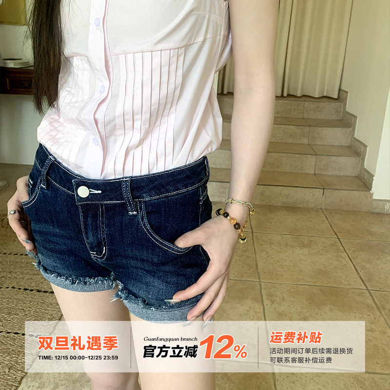 橘子树在哪儿美式中腰牛仔短裤女