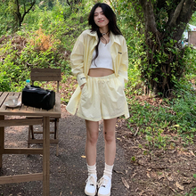 【清仓价】橘子树在哪儿衬衫短裤套装两件套女夏长袖防晒衫五分裤