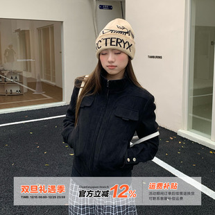 显瘦机车短款 麂皮正肩外套女秋季 橘子树在哪儿美式 上衣 限时价