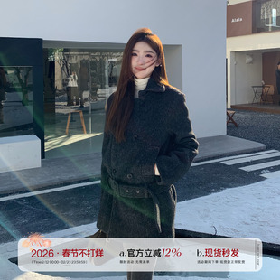 橘子树在哪儿韩系夹棉毛呢大衣女冬季高级感富家千金显瘦气质外套