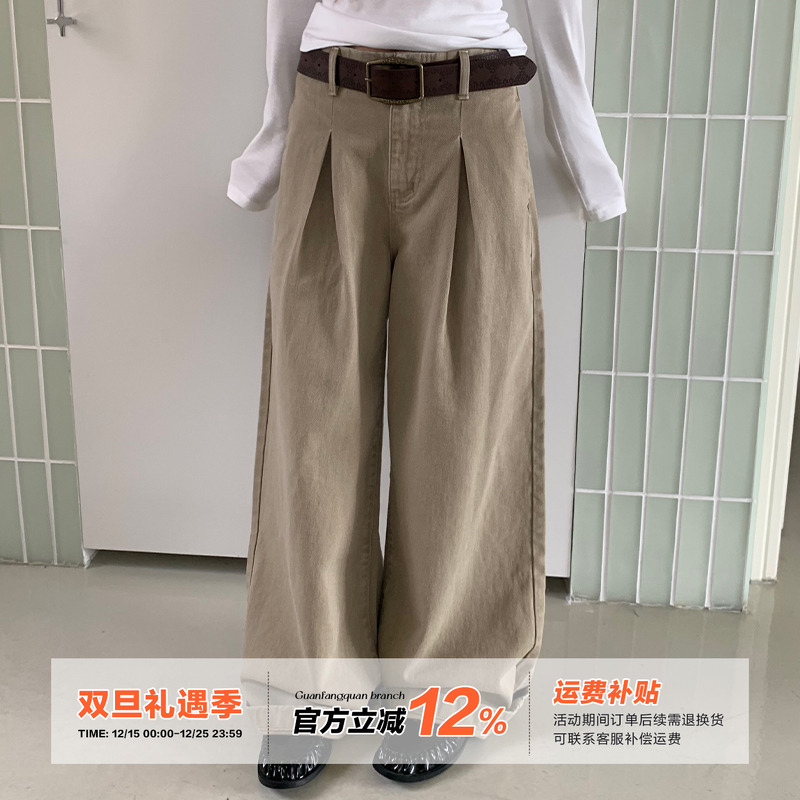 橘子树在哪儿卡其色牛仔裤女秋季