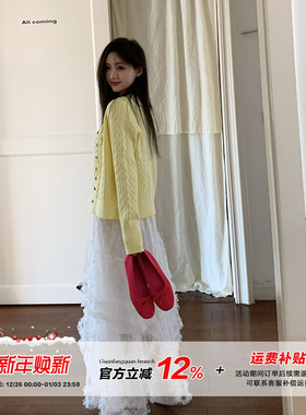 橘子树在哪儿韩系麻花针织开衫女秋季设计感简约外搭显瘦bm风上衣