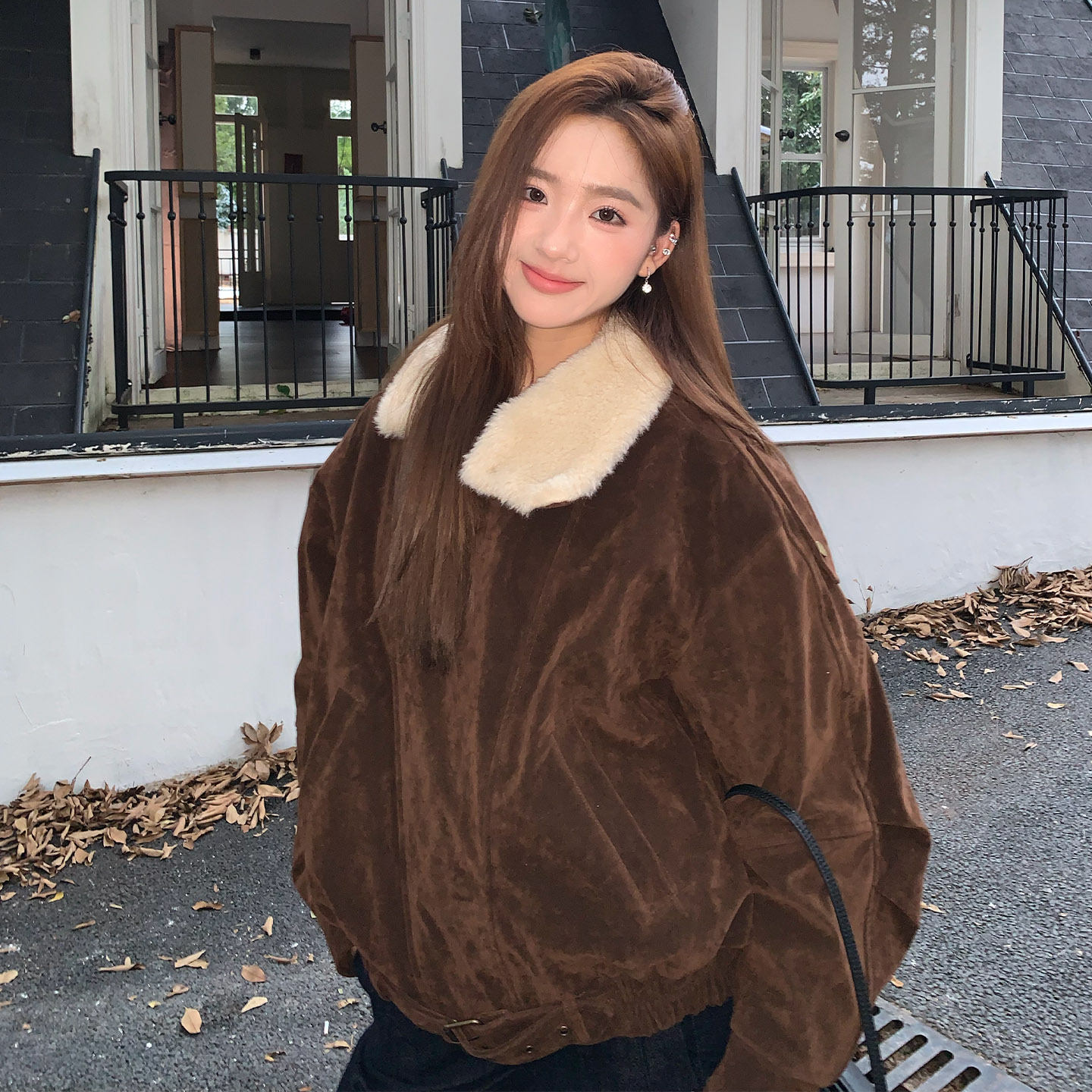 橘子树在哪儿复古皮毛一体外套女