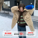 橘子树在哪儿复古灯芯绒外套女冬季 夹克 保暖氛围感软糯宽松中长款