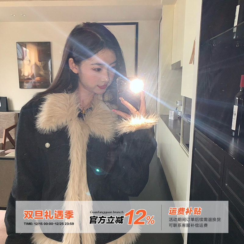 橘子树在哪儿拼接夹棉牛仔外套