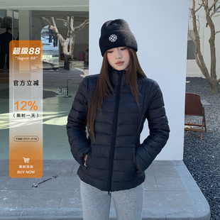 橘子树在哪儿黑色立领排骨羽绒服女冬轻薄保暖气质外套
