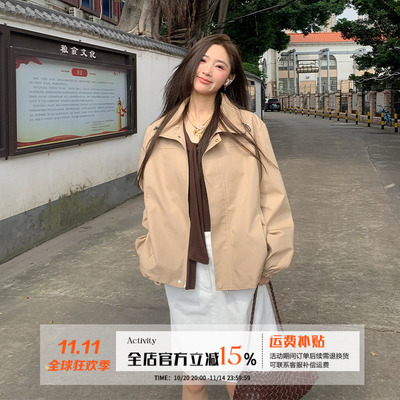 橘子树在哪儿美式复古风衣外套女