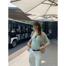 橘子树在哪儿纯色亨利领长袖t恤女秋弹力正肩修身显瘦内搭打底衫