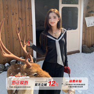 t恤秋季 橘子树在哪儿学院风披肩刺绣长袖 辣妹内搭打底衫 5折款