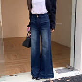 子 遮胯弹力显瘦气质马蹄裤 橘子树在哪儿高腰双扣微喇牛仔裤 女秋季