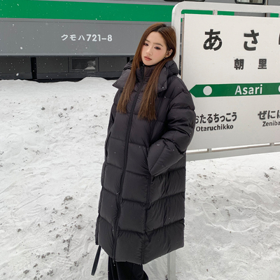 橘子树在哪儿长款连帽90绒羽绒服