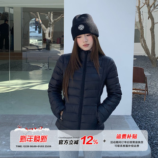 橘子树在哪儿黑色立领排骨羽绒服女冬季轻薄保暖收腰显瘦气质外套