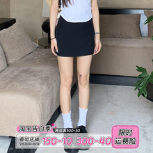 辣妹黑色西装 橘子树在哪儿美式 高腰包臀a字超短裙 半身裙女春夏季