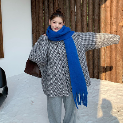 橘子树在哪儿美式复古格子棉服女