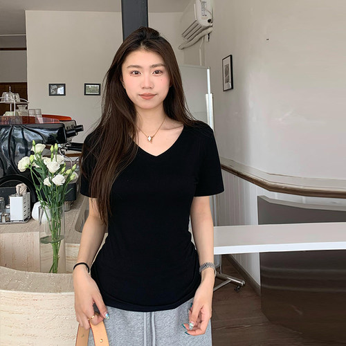 橘子树在哪儿辣妹正肩v领短袖t恤