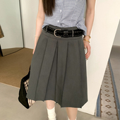 橘子树在哪儿复古百褶西装 高腰显瘦百搭五分a字裙子 半身裙女春季