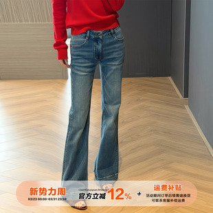 子 直筒弹力显瘦裤 橘子树在哪儿复古水洗做旧微喇牛仔裤 女春秋窄版