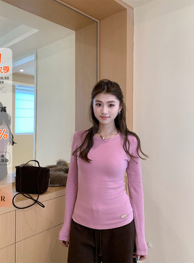 橘子树在哪儿韩系加绒长袖t恤女