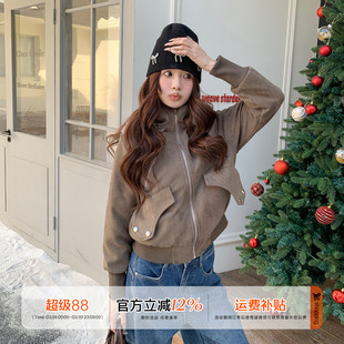 橘子树在哪儿美式加厚保暖棉衣棉服冬季女款修身显瘦短款夹克外套