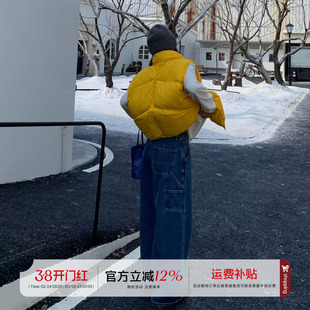 橘子树在哪儿高腰复古蓝牛仔裤女秋冬小众设计感直筒宽松显瘦裤子