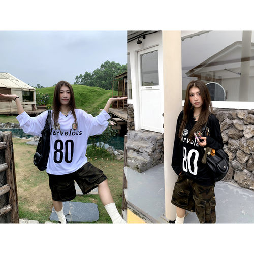 橘子树在哪儿复古防晒长袖t恤女