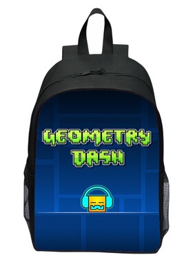 新品印花geometry dash几何冲刺书包 通通通学生卡通双肩背包男女