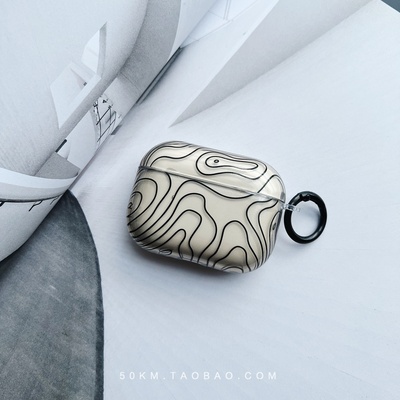 ins风不规则黑色AirPods耳机套