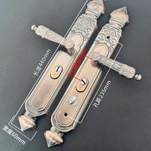 防盗门拉手 红古桃心执手锁 防盗门锁拉手铁面板铝把手