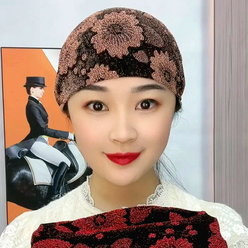 夏天薄款帽子女款2023新款弹力帽包头帽头饰洋气短发遮白发头巾帽