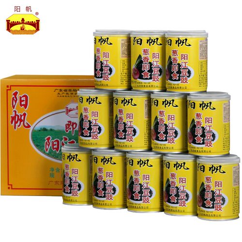 阳帆葱香即食阳江豆豉210克x12罐