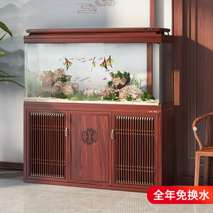 森森鱼缸大型超白玻璃客厅中式鱼缸水族箱客厅屏风生态鱼缸龙鱼缸