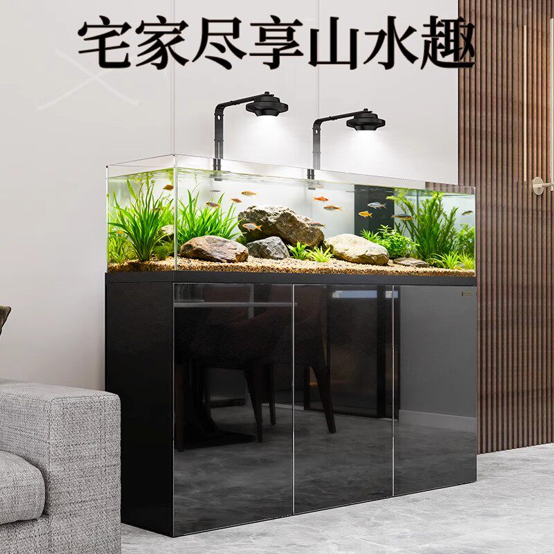 森森底滤鱼缸超白金鱼缸家用客厅溪流缸大鱼缸造景生态水草缸HKD
