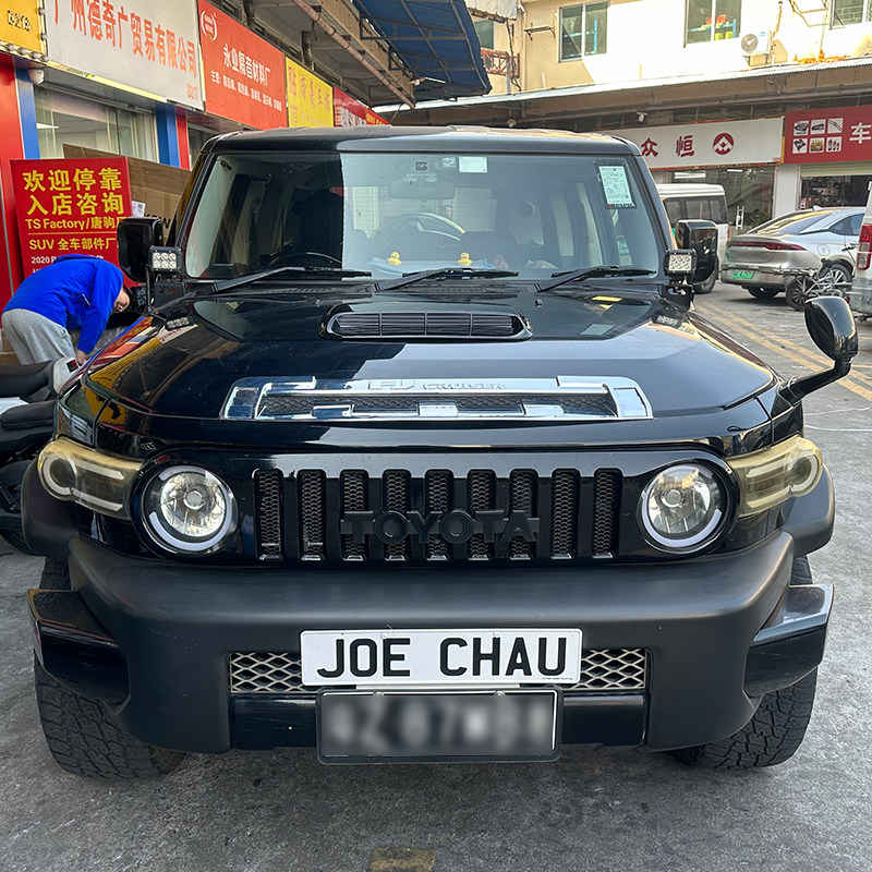 适用于丰田FJ酷路泽改装机盖电镀装饰贴中网上饰板镀铬个性贴片