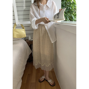 黄峥碎花半身裙女夏韩版高腰宽松a字气质显瘦中长裙122QD1297