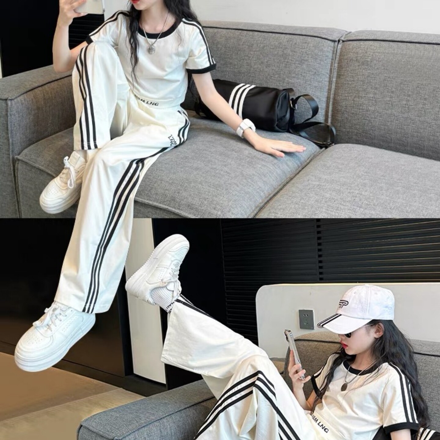 女童炸街夏装套装2026新款女大童洋气时髦儿童夏季短袖运动两件套