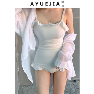 温泉高级感游泳装 泳衣女夏性感连体遮肚显瘦纯欲风2025年新款 爆款