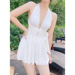 温泉游泳装 泳衣女夏学生性感遮肚显瘦露背连体爆款 时尚 2025年新款