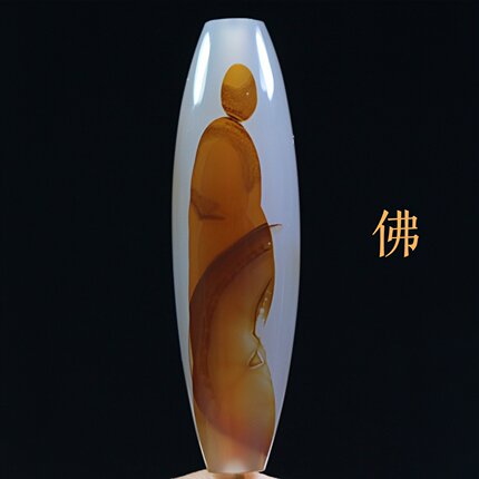 巴西玛瑙佛像象形天珠吊坠项坠巴玉人物图腾锁骨挂件