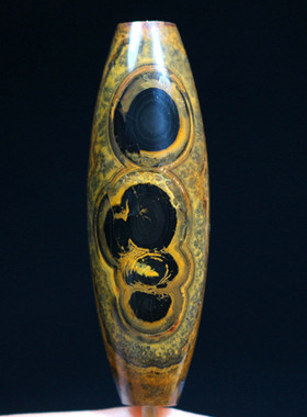 蒙天珠男女页岩石黑炭眼天珠吊坠