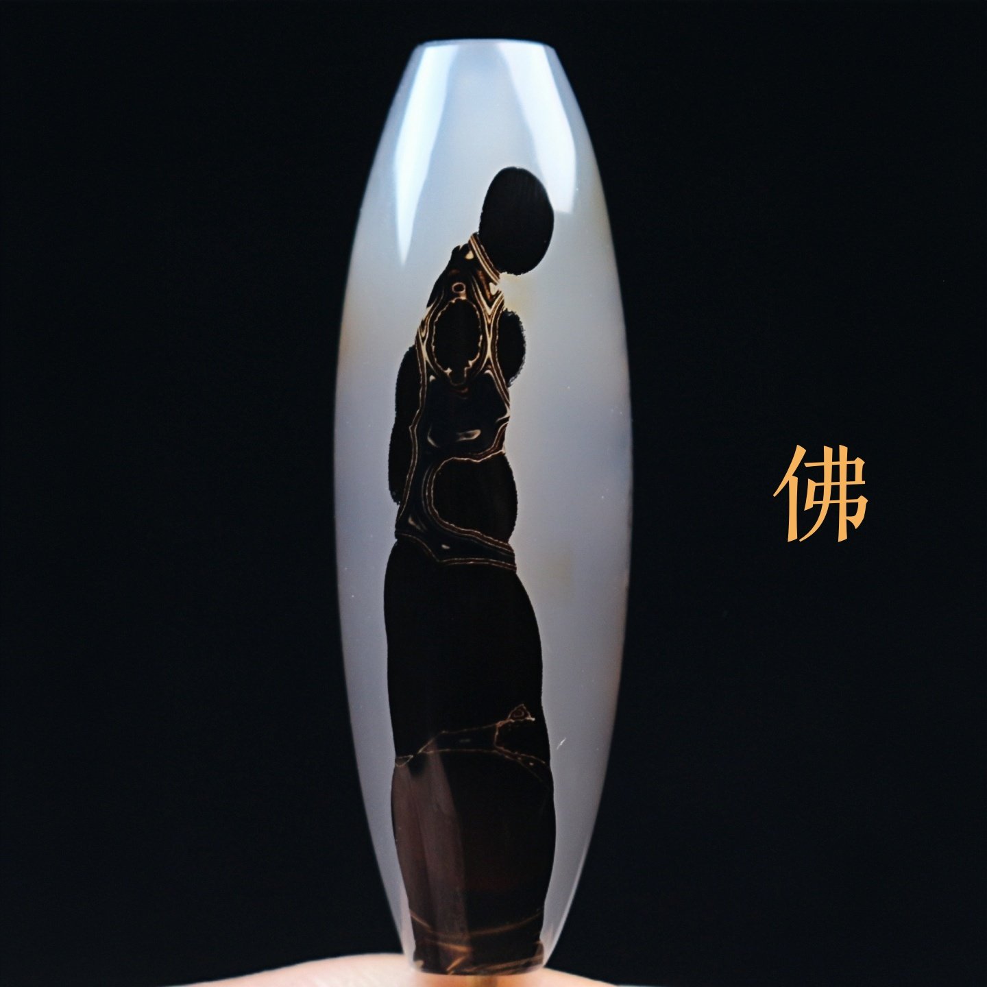 巴西玛瑙佛像象形天珠吊坠项坠巴玉悟道人物图腾锁骨挂件