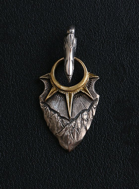 一休老银匠925矛头复古吊坠