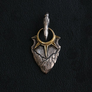 一休老银匠 HORIZON BLUE 925纯银矛头吊坠 印第安高桥风格 复古