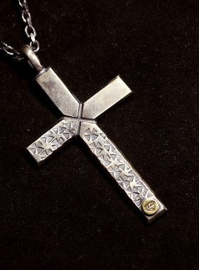 一休sl925厚重粗犷十字架吊坠