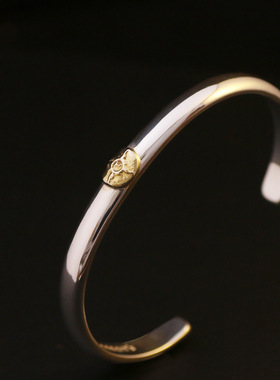 一休高桥吾郎风格纯手工制作First Arrow’s  925纯银点印台手镯